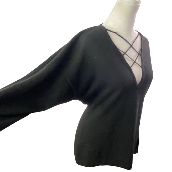 Vtg SCOTCH HOUSE Women Pullover Cashmere Sweater Long Sleeve Sz M Black 79-20 - Picture 3 of 16